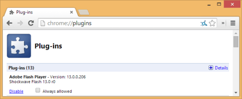 disable adobe flash plugin in google chrome browser