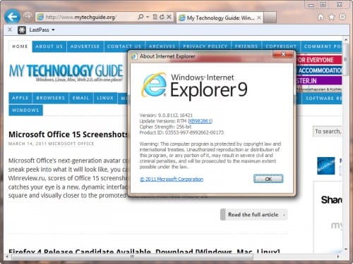 Internet Explorer 9