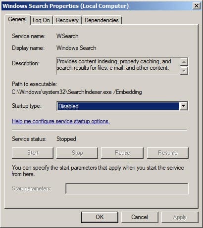 windows search properties