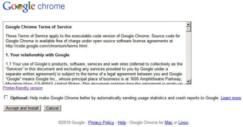 Google Chrome Enterprise EULA