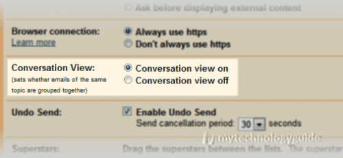 enable/disable gmail conversation view
