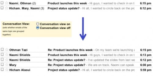 gmail threaded view