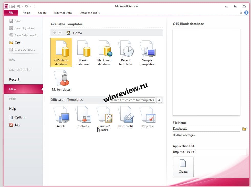 Microsoft Office Access 15.0.2703.1000
