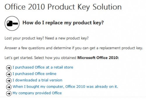 Office 2010 Product Key Solution