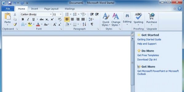 Microsoft Office 2010 Starter edition