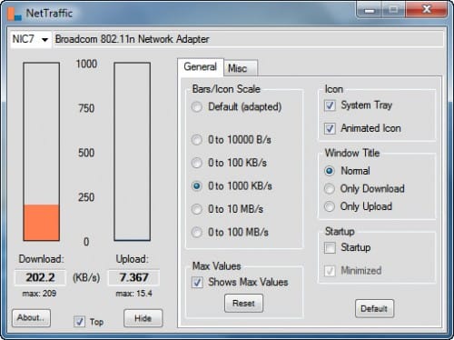 NetTraffic real-time Internet speed monitor