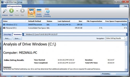 perfectdisk-free-defrag-statistics