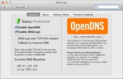 OpenDNS DNSCrypt for Mac OpenDNS DNSCrypt for Mac