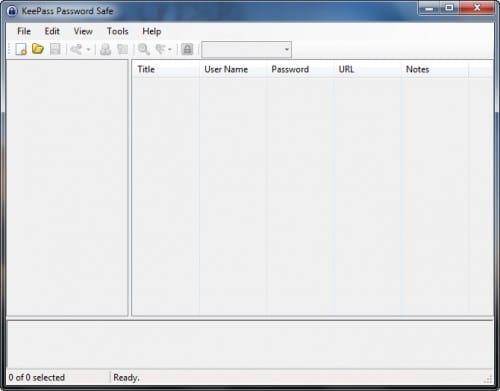 keepass-user-interface-first-launch