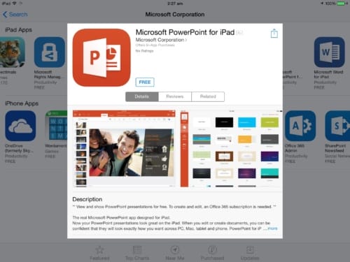 Microsoft Powerpoint for iPad
