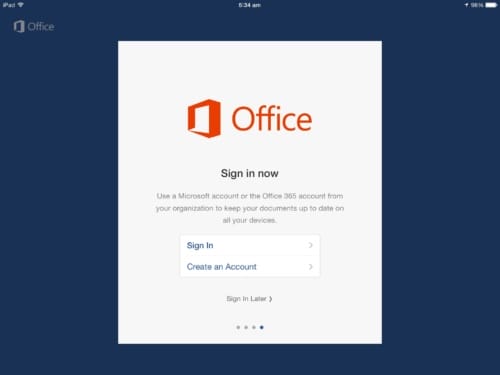 Microsoft Office For iPad
