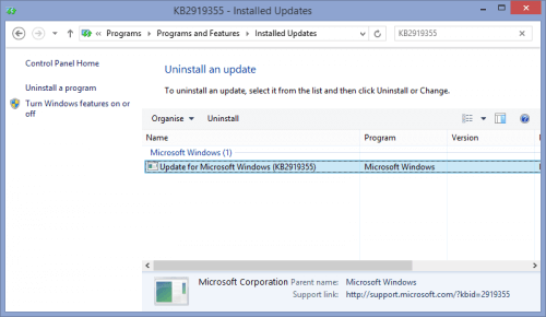 8.1 Update KB2919355