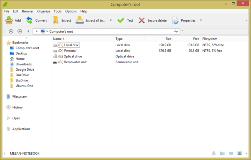 PeaZip free file compressor for Windows