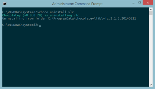 uninstall program using chocolatey package manager