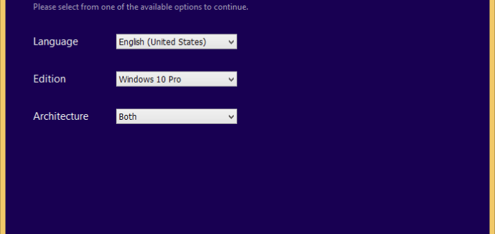 Select Windows 10 language and edition