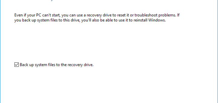 Create A Bootable USB Recovery Drive