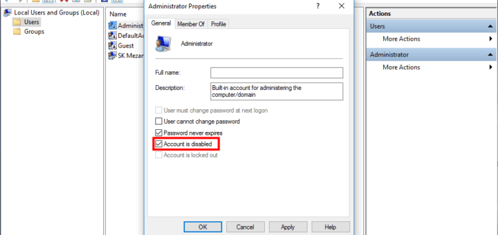 Enable Administrator Account Using Local Users and Groups Manager in Windows 10