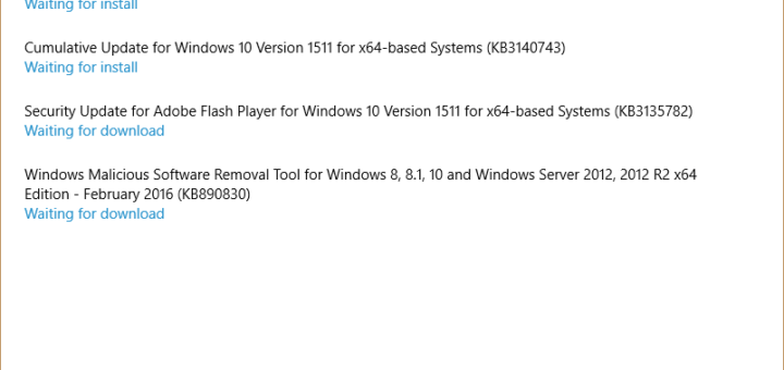 KB3140743 Cumulative Update for Windows 10 Version 1511